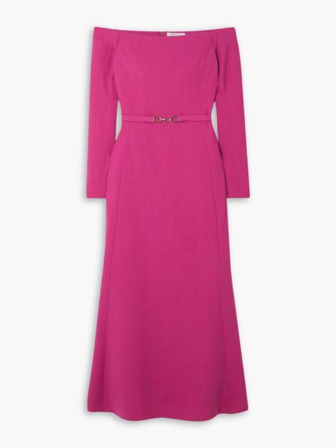 GABRIELA HEARST Carole off-the-shoulder belted wool-crepe dress