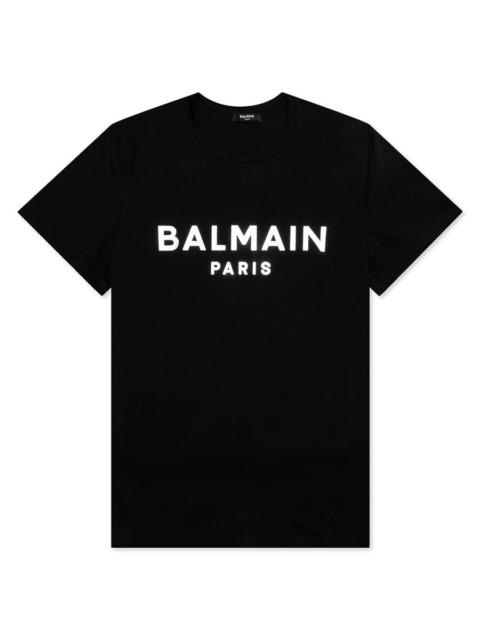 Balmain Balmain Logo Embossed Cotton T Shirt
