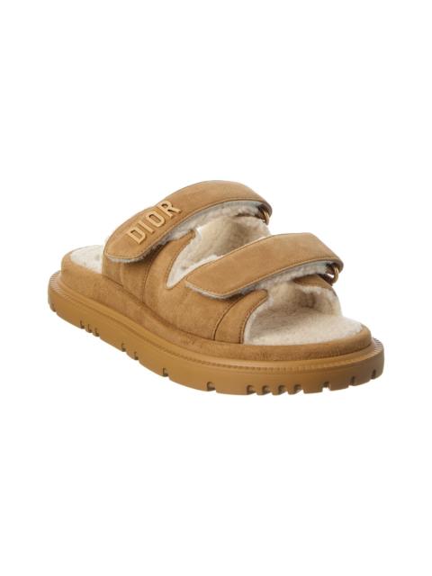 Dior Dior Dioract Suede & Shearling Sandal