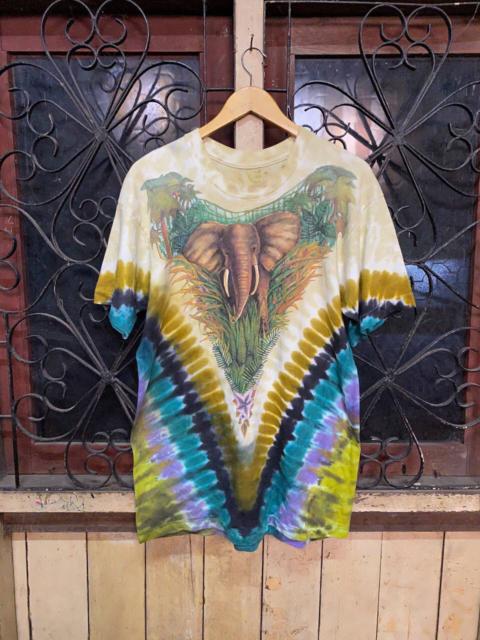 Other Designers Vintage - Vintage 90s Liquid Blue Elephant Jungle T Shirt
