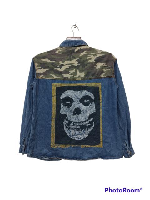 Other Designers Misfits - The Misfits Band Punk Rock Denim Shirt Camo