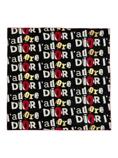 Dior CHRISTIAN DIOR Spring Summer 2003 "J'ADORE DIOR" Vintage Logo Cotton Scarf