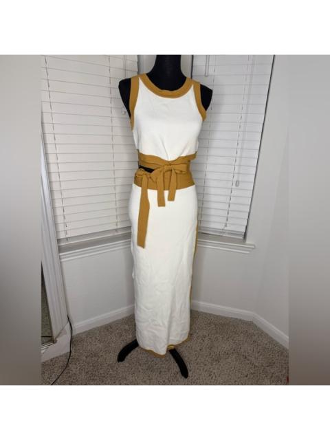 Other Designers Significant Other - Chic White and Tan Maxi Skirt