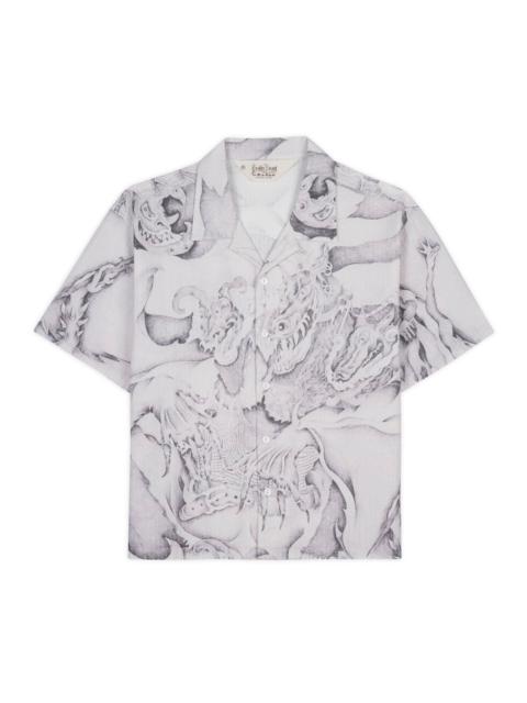 BRAIN DEAD Dragonspeaker Seersucker Short Sleeve Button Up - White Multi