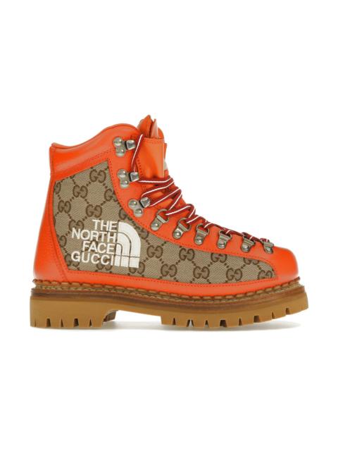 GUCCI Gucci x The North Face Canvas Leather Boot Beige Orange (Women's)