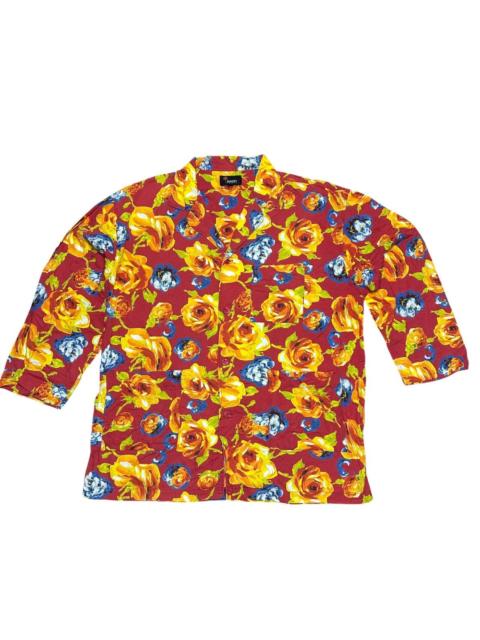 KENZO Vintage Kenzo Paris Floral Camp Collar Shirt Red Rose