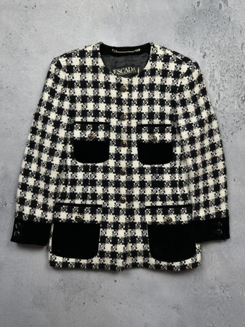 Other Designers Womens ESCADA Check Wool Tweed Blazer Jacket Coat Size 42