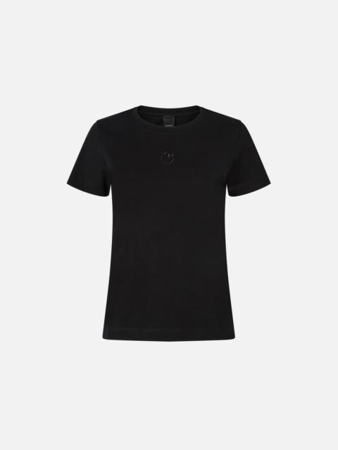 PINKO T-SHIRT WITH LOVE BIRDS EMBROIDERY