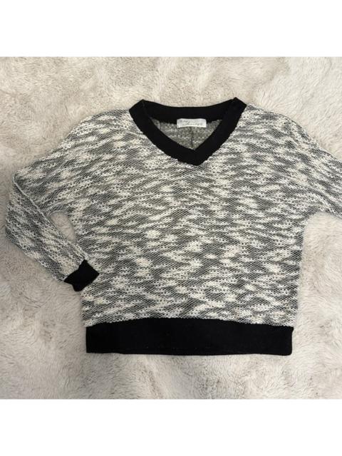 Other Designers Vintage Havana Boucle Knit V-Neck Boxy Sweater