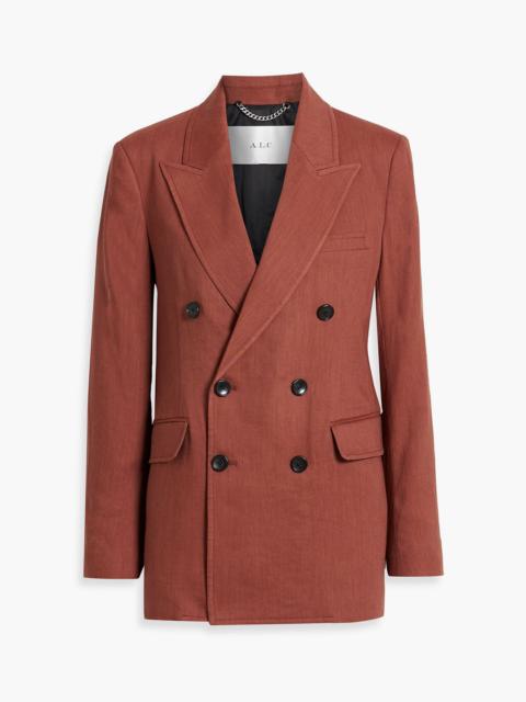 A.L.C. Declan double-breasted linen-blend twill blazer