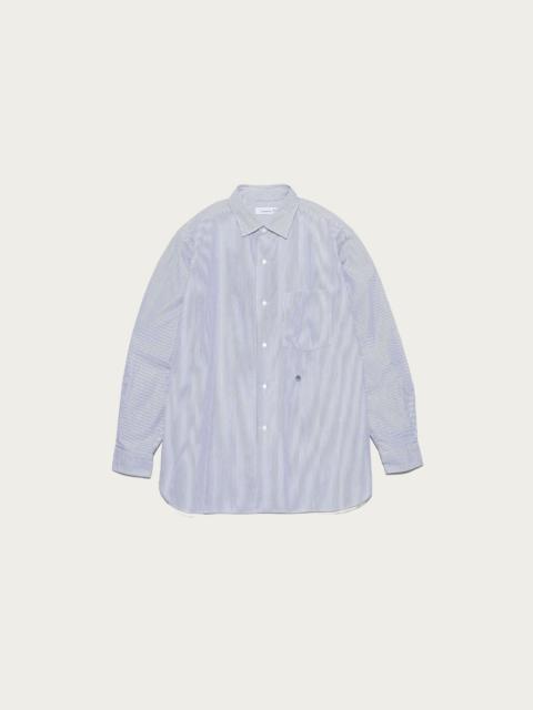 Nanamica Regular Collar Stripe Wind Shirt - Navy