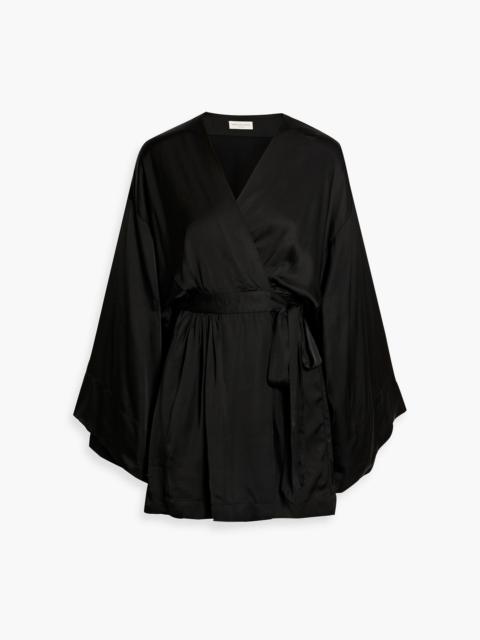 Dries Van Noten Satin mini wrap dress