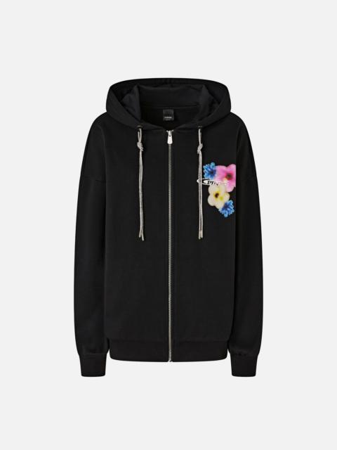 PINKO HOODIE WITH FLOWER PRINT