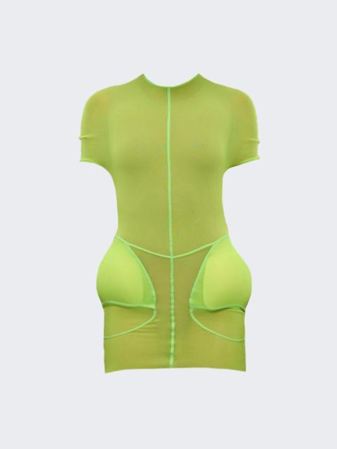 Jean Paul Gaultier X Shayne Oliver Mesh Short Dress Lime