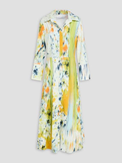 Oscar de la Renta Printed cotton-blend midi shirt dress