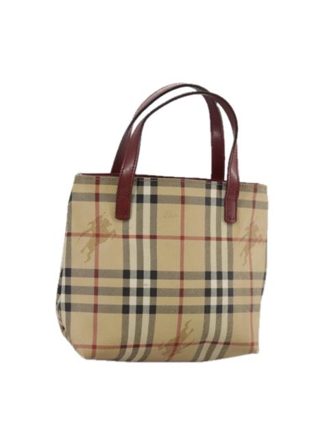 Burberry Burberry Nova Check Hand Bag Pvc Leather Beige