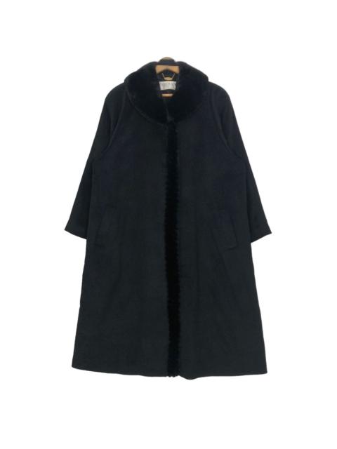 Balmain Paris Faux Fur Pure Cashmere Long Coat