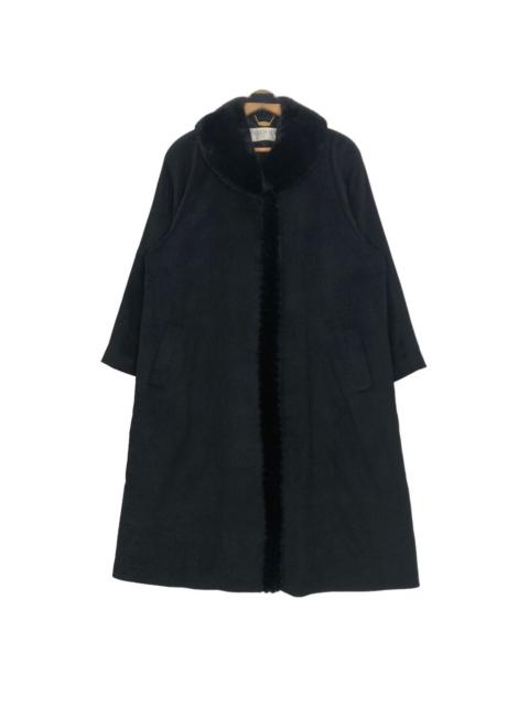 Balmain Balmain Paris Faux Fur Pure Cashmere Long Coat