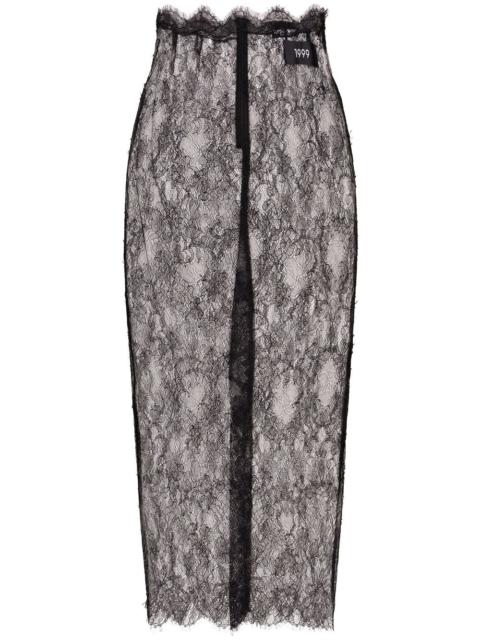 Dolce & Gabbana semi-sheer lace midi skirt