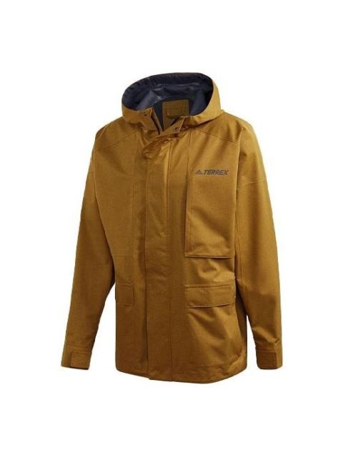 adidas adidas Xplr 2.5L R.R J Outdoor Windproof Reflective logo Sports Hooded Jacket Yellow GL7400