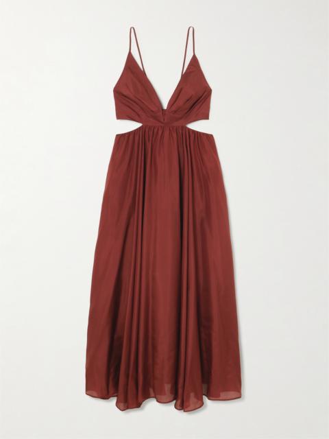 Zimmermann Wanderlust Cutout Silk-poplin Maxi Dress