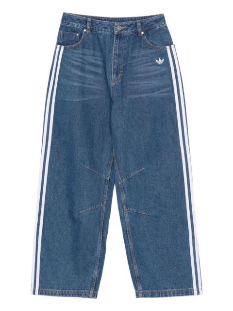 adidas striped wide-leg jeans