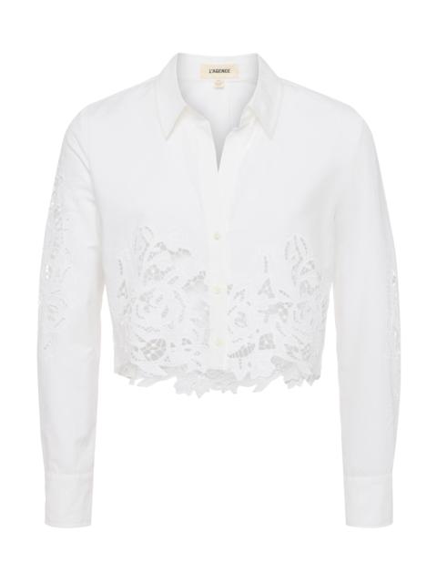 L'AGENCE Seychelle Cropped Lace Blouse