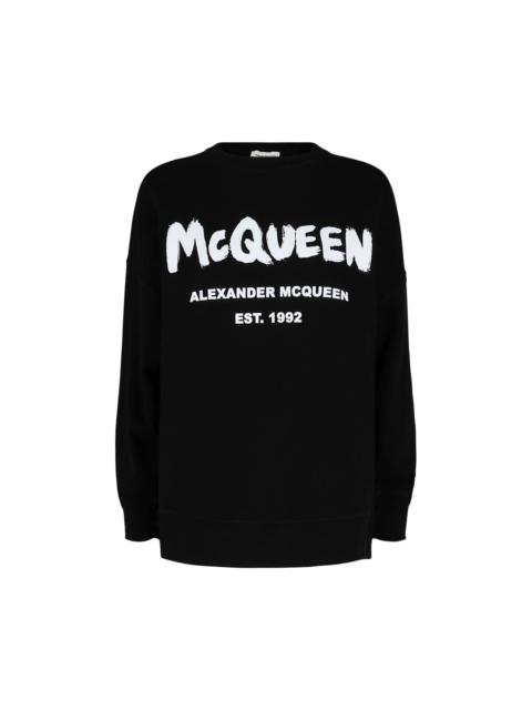 Alexander McQueen Alexander McQueen Graffiti Logo Sweatshirt 'Black White'