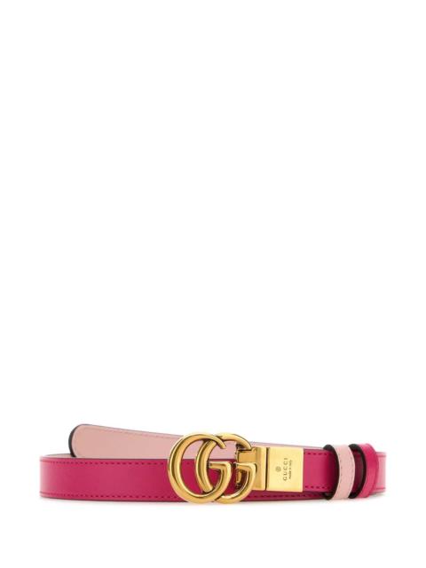 GUCCI Gucci Women Fuchsia Leather Gg Marmont Reversible Blend