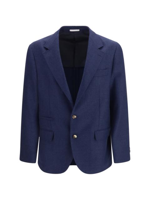 Brunello Cucinelli Brunello Cucinelli Single Breasted Wool Blazer Navy