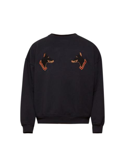 Rhude dog-embroidered crew-neck sweatshirt