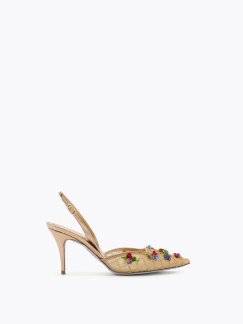 RENE CAOVILLA FLORA GOLD SLINGBACK 80