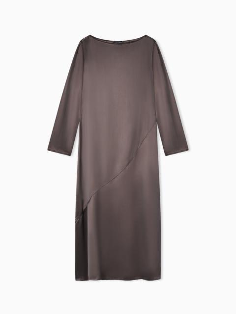 EMPORIO ARMANI VISCOSE TWILL MIDI DRESS