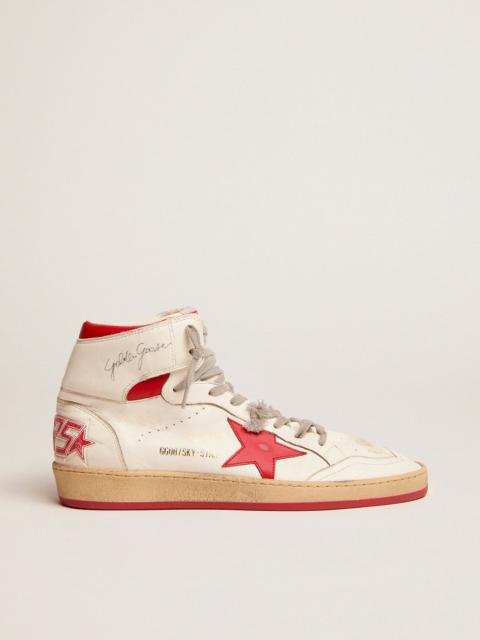 Golden Goose Men's Sky-Star with signature on the ankle and red inserts