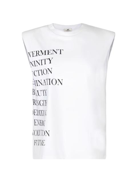 ELISABETTA FRANCHI structured-shoulders print T-shirt