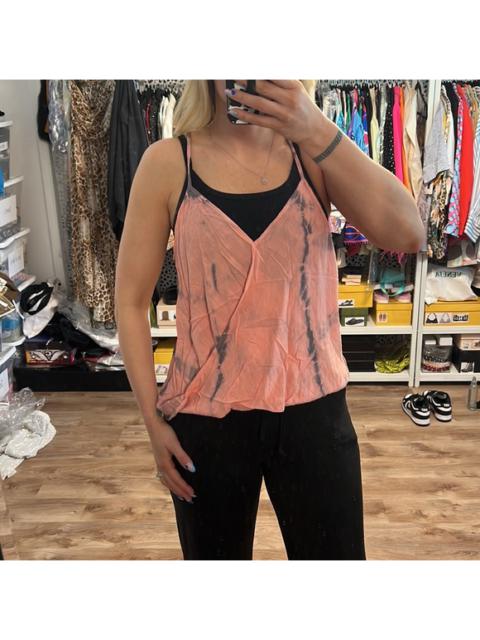 Other Designers Vintage Havana Coral Tie Dye Surplice Tank Top