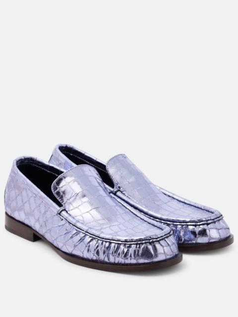 Dries Van Noten Croc-effect leather loafers