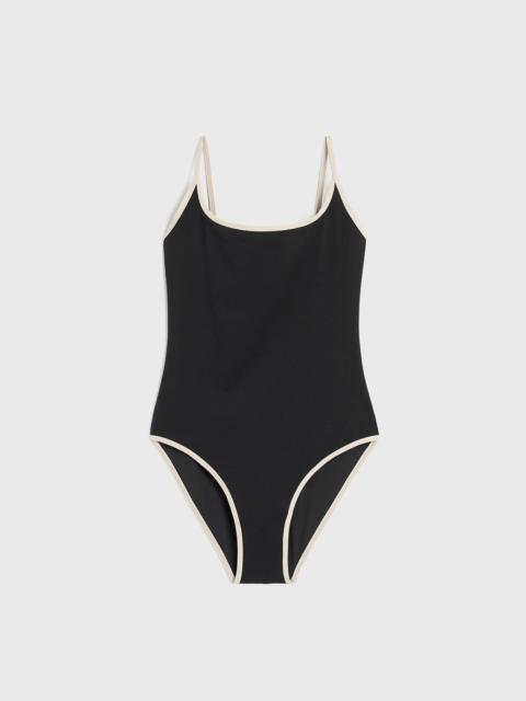 TOTEME Stripe edge swimsuit black
