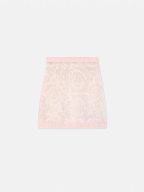 VERSACE Jacquard Mohair Knit Mini Skirt