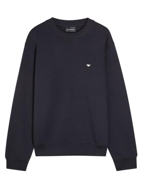 EMPORIO ARMANI Emporio Armani Logo-embroidered Cotton-blend Sweatshirt