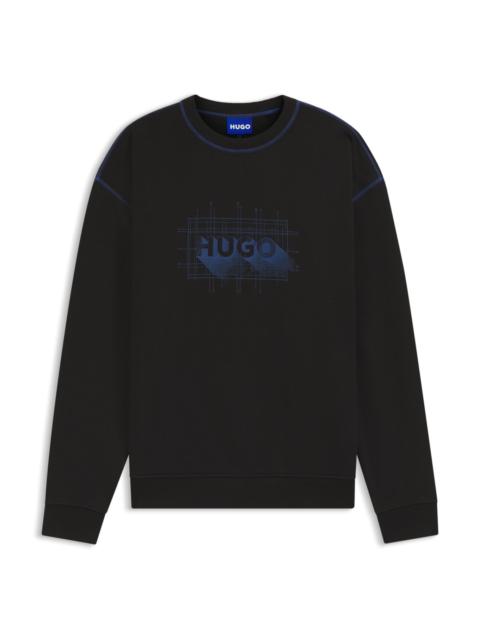 HUGO LOGO-ARTWORK SWEATSHIRT IN COTTON TERRY