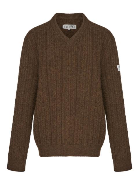 MM6 Maison Margiela Mm6 Maison Margiela V-neck Ribbed Sweater