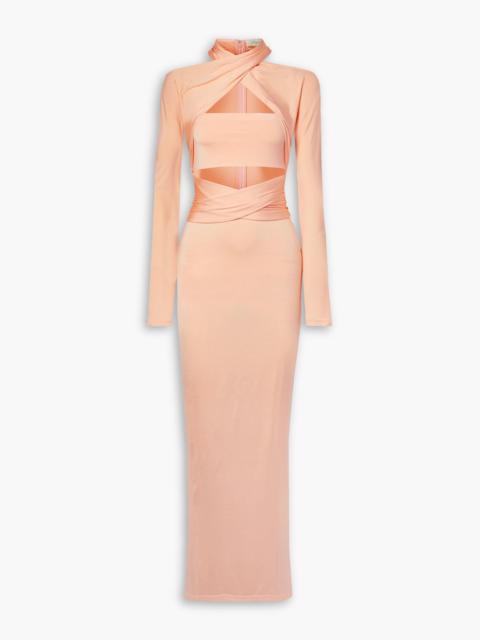 LAPOINTE Cutout stretch satin-jersey gown