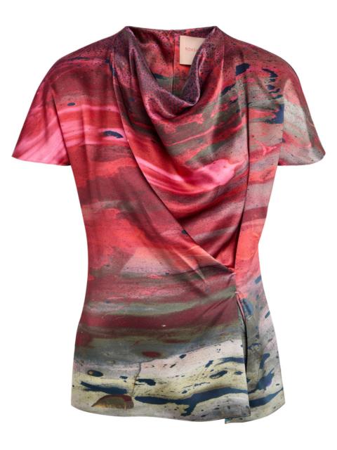 Roksanda Roksanda Zua Printed Draped Silk top