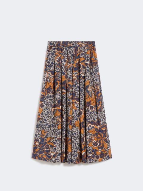 WEEKEND Max Mara Printed poplin pleated skirt - NAVY