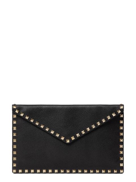 Valentino Valentino Garavani Large Rockstud Leather Envelope Pouch in Black at Nordstrom