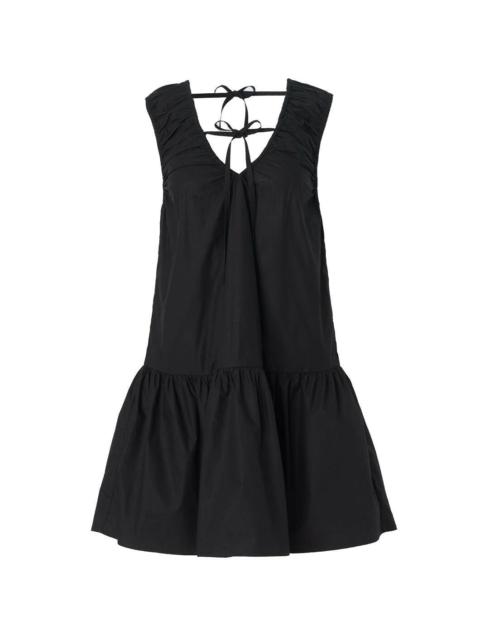 GANNI BLACK COTTON POPLIN MINI DRESS