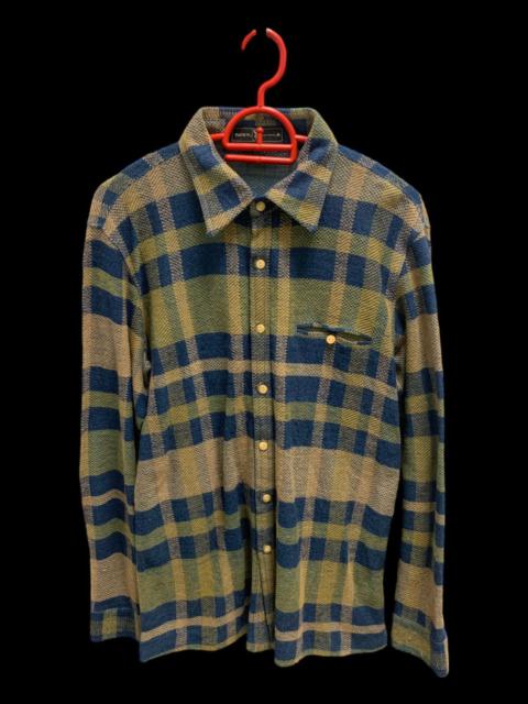 Other Designers Vintage - ARCHIVE 90s PLAYBOY WOOL TARTAN PLAID SHIRT BUTTON UP