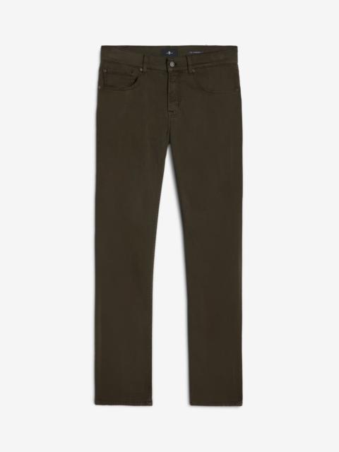 7 For All Mankind Luxe Performance Sateen The Straight In Dark Olive