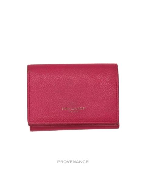 SAINT LAURENT Saint Laurent Paris SLP Trifold Wallet - Pink Leather